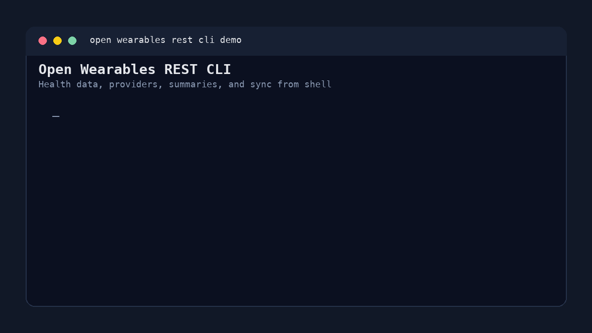 Open Wearables REST CLI terminal demo
