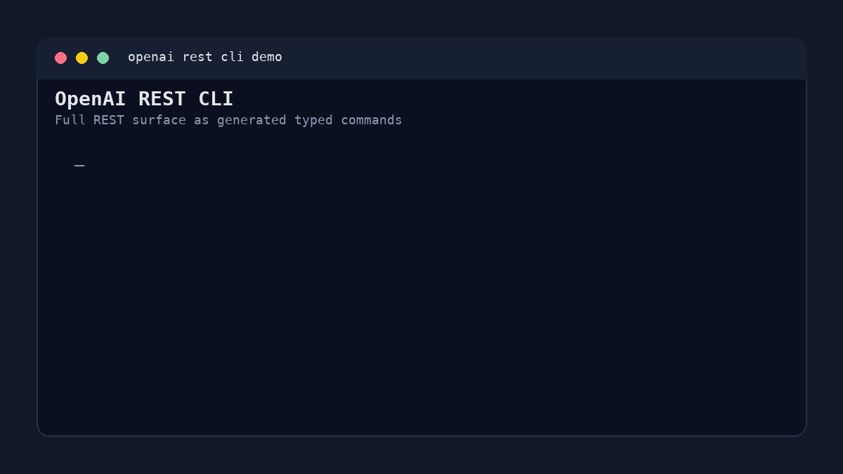 OpenAI REST CLI terminal demo